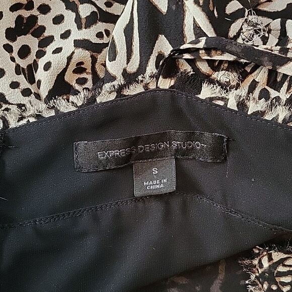 Express Design Studio Black Beige Sexy Camisole Tank Top Small Mint Condition - Picture 7 of 11